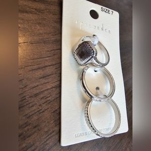 NWT 3 size 7 silver rings